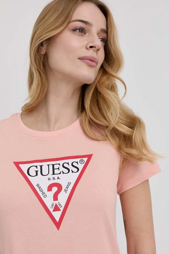 πορτοκαλί Βαμβακερό μπλουζάκι Guess