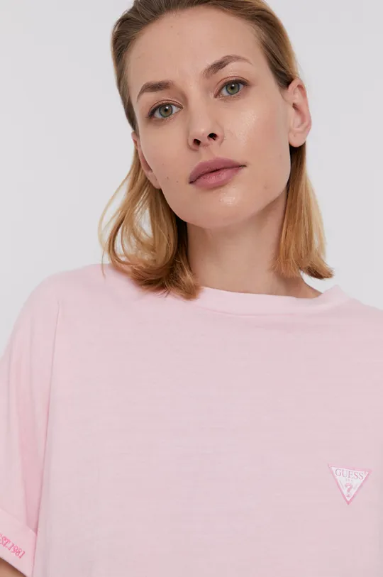 różowy Guess T-shirt