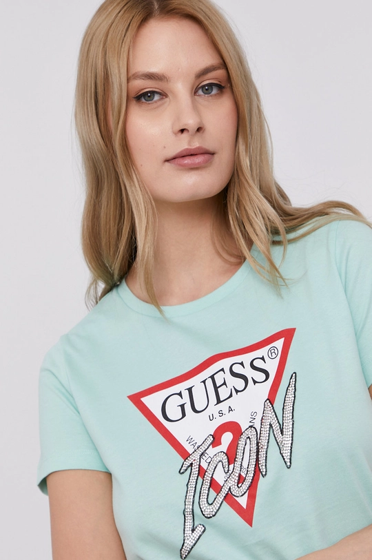 turkusowy Guess T-shirt