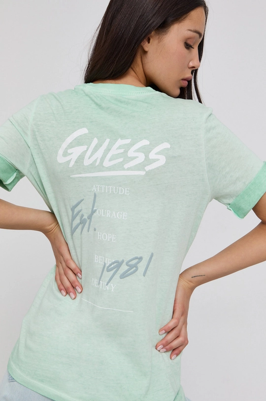 zielony Guess T-shirt Damski