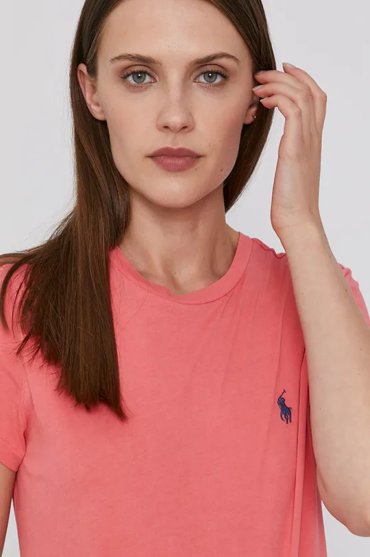 różowy Polo Ralph Lauren T-shirt bawełniany 211847073001