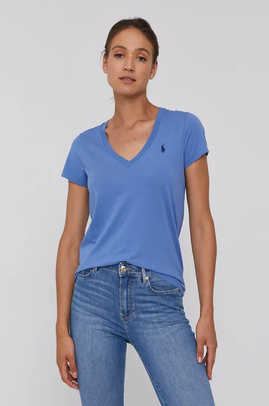 niebieski Polo Ralph Lauren T-shirt bawełniany 211847077001 Damski