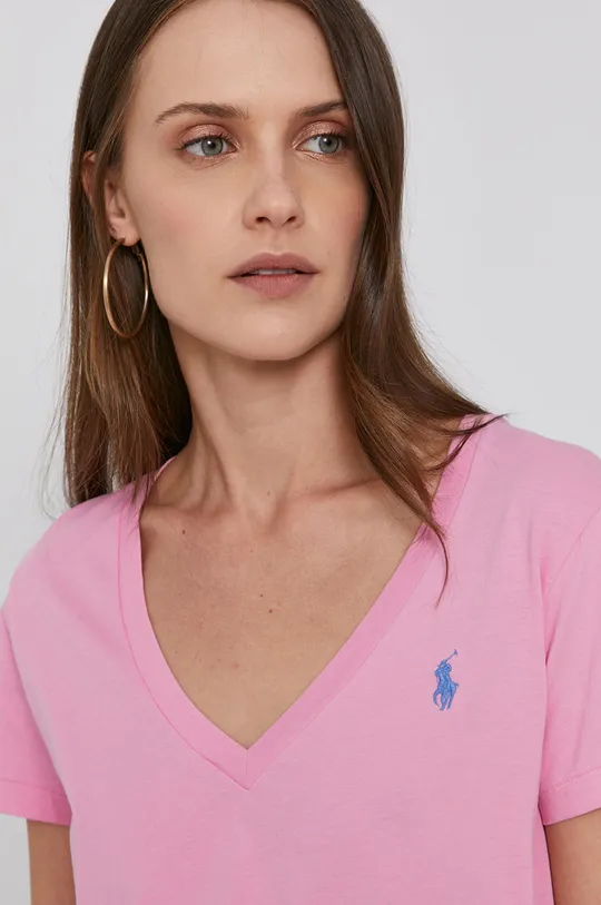 różowy Polo Ralph Lauren T-shirt bawełniany 211847077002