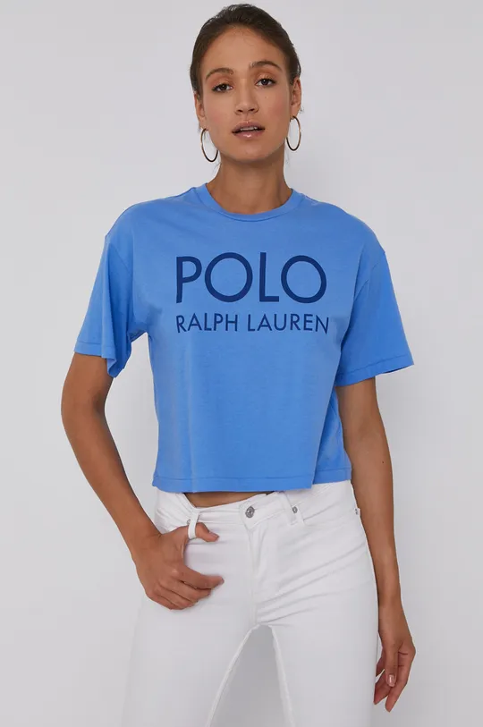 niebieski Polo Ralph Lauren T-shirt bawełniany 211843281001 Damski