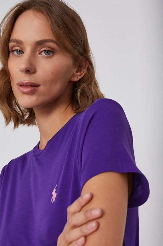 purpurový Bavlnené tričko Polo Ralph Lauren