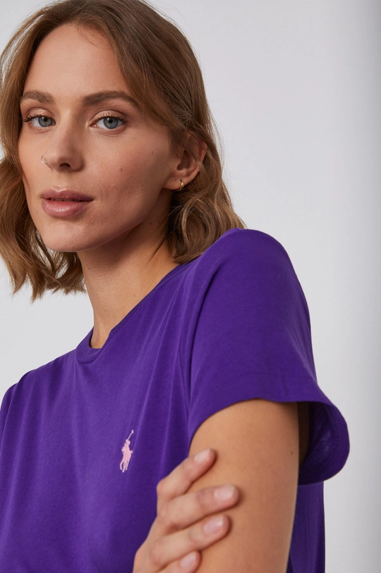 fialová Bavlnené tričko Polo Ralph Lauren