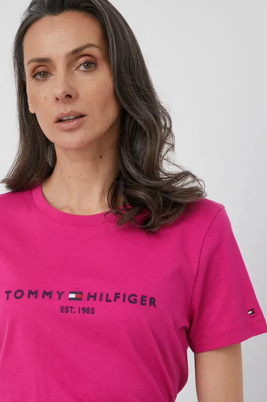 różowy Tommy Hilfiger T-shirt