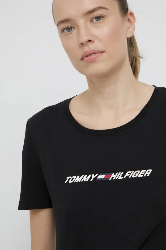czarny Tommy Hilfiger T-shirt bawełniany