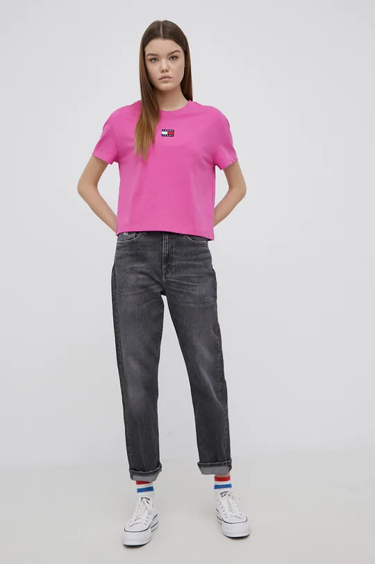 Tommy Jeans - Μπλουζάκι ροζ