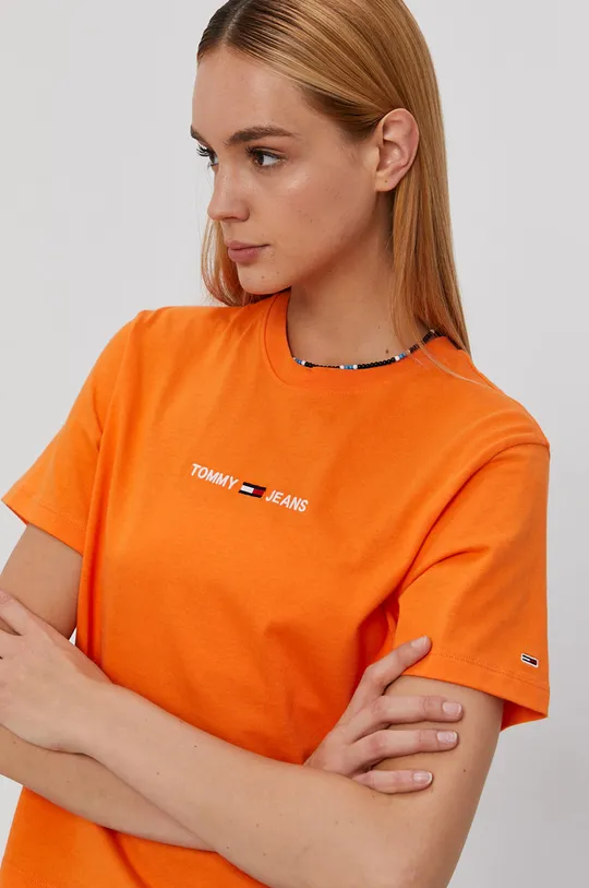 pomarańczowy Tommy Jeans T-shirt bawełniany DW0DW10057.4890