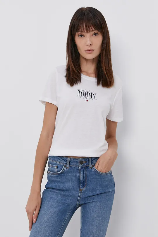 biały Tommy Jeans t-shirt DW0DW11239.4890