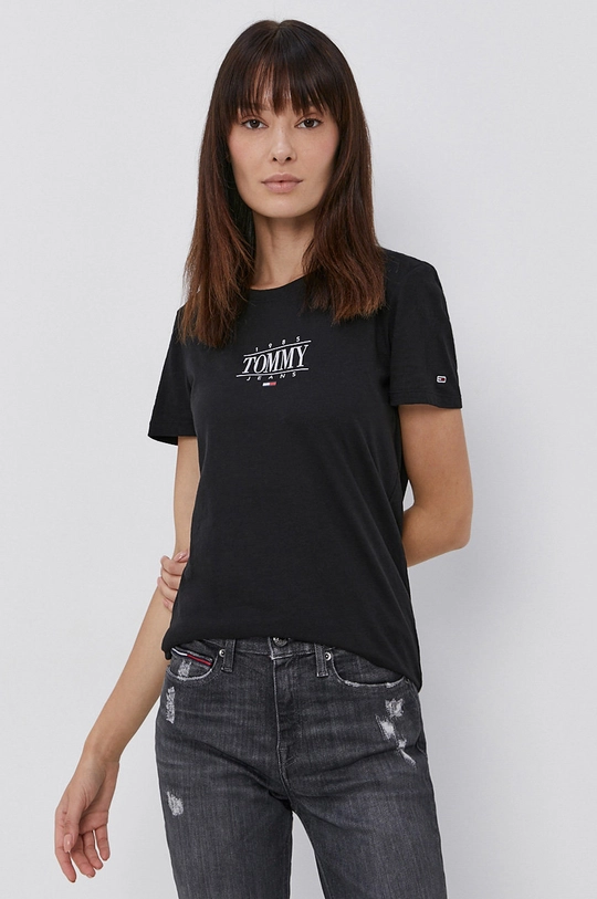 czarny Tommy Jeans t-shirt DW0DW11239.4890 Damski