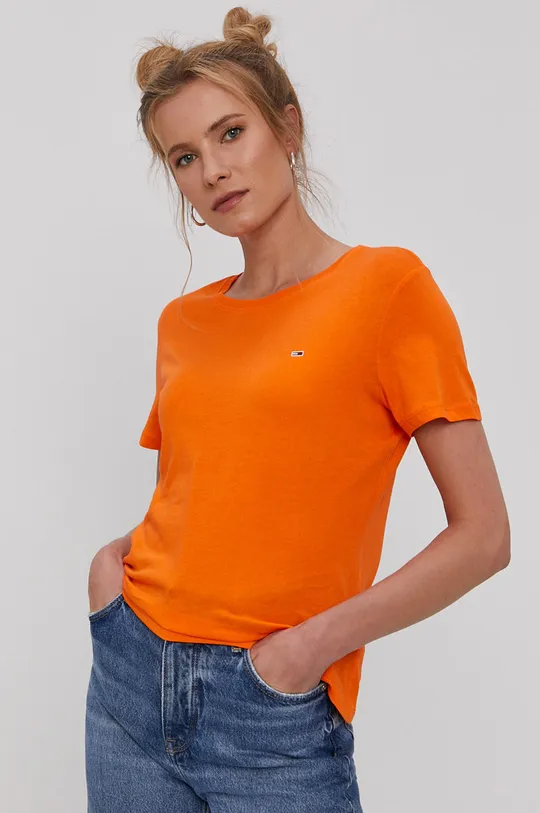 pomarańczowy Tommy Jeans - T-shirt DW0DW06901.4890 Damski