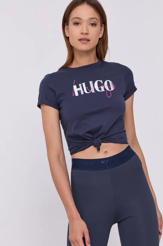 granatowy Hugo T-shirt 50453144 Damski