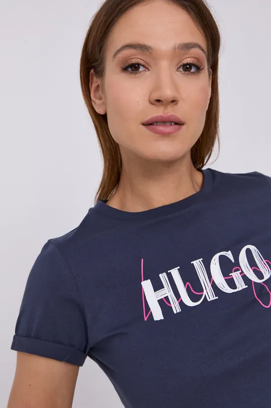 granatowy Hugo T-shirt 50453144