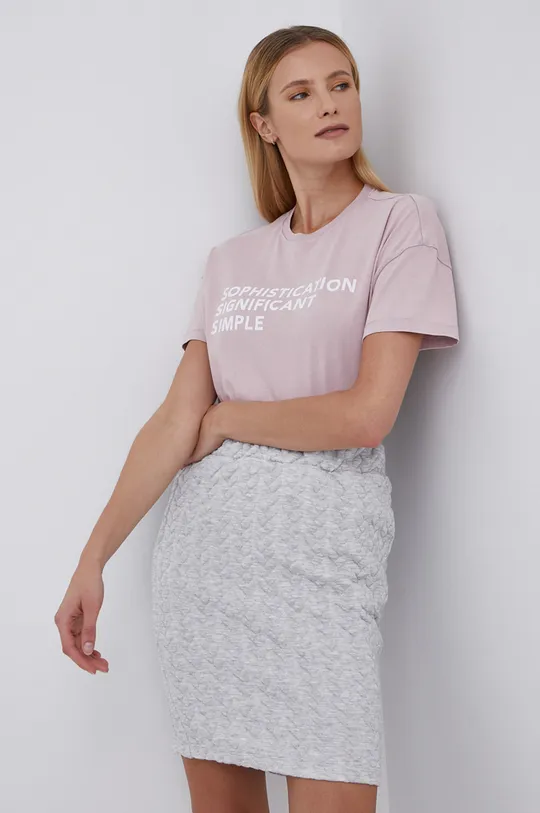 Only T-shirt bawełniany różowy