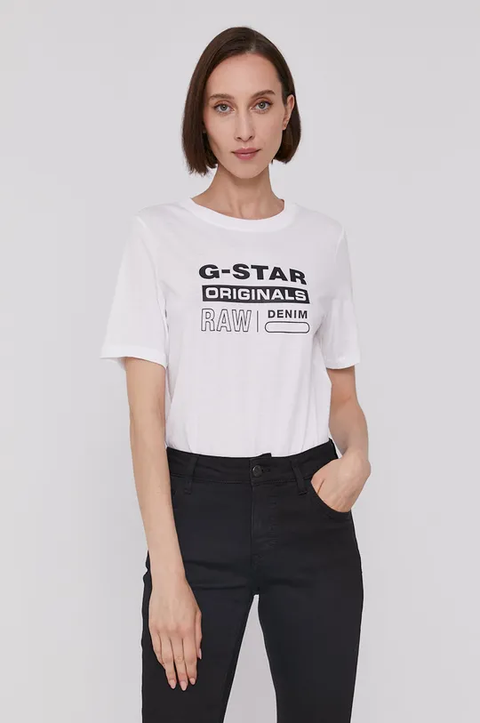 biały G-Star Raw t-shirt Damski