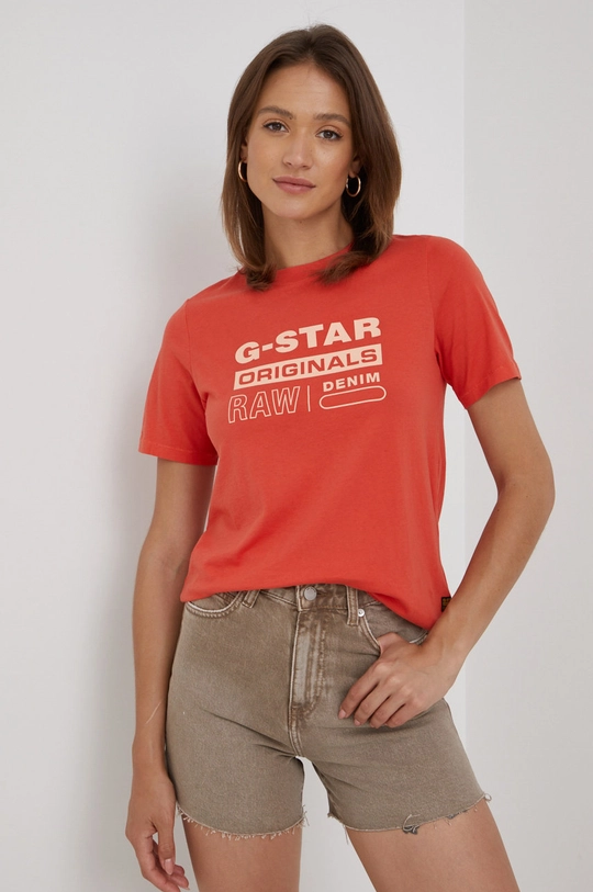 оранжевый Футболка G-Star Raw Женский