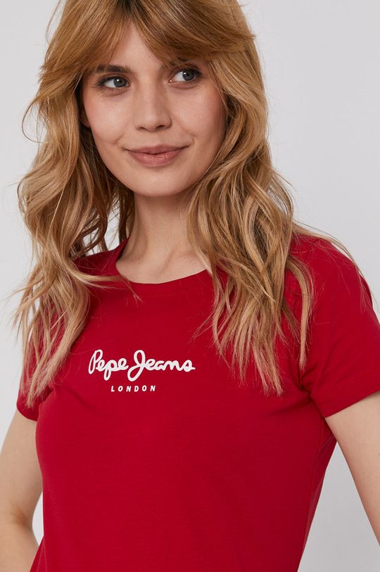 czerwony Pepe Jeans T-shirt New Virginia