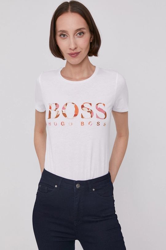 biały Boss T-shirt 50455681 Damski