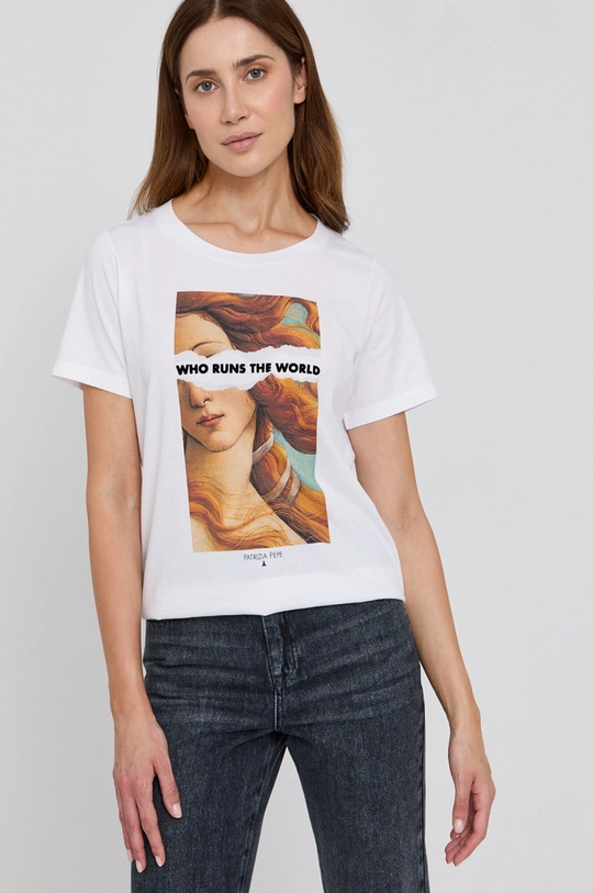 multicolor Patrizia Pepe T-shirt bawełniany Damski