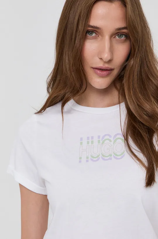 biały Hugo T-shirt bawełniany 50455711
