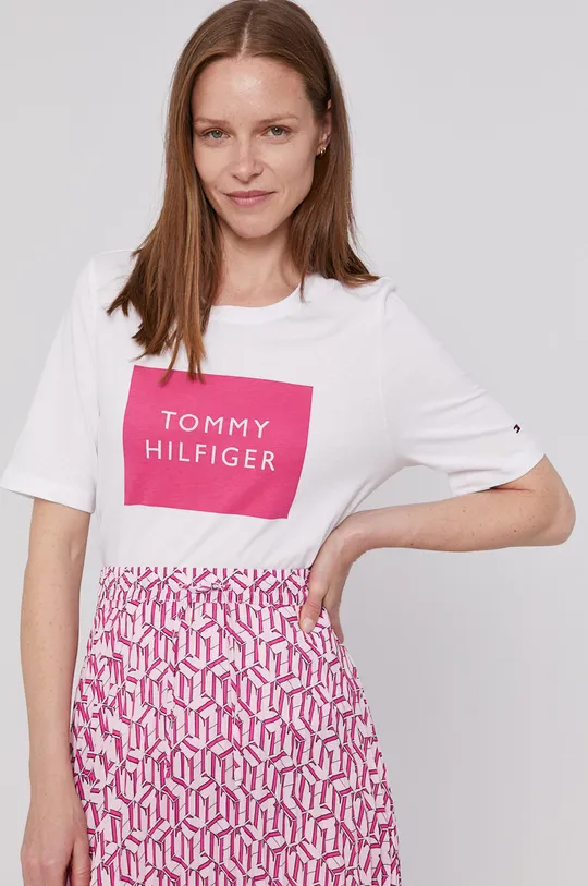 bijela Majica kratkih rukava Tommy Hilfiger Ženski