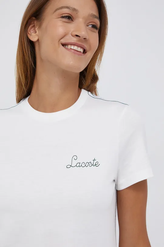 biały Lacoste T-shirt bawełniany TF7104