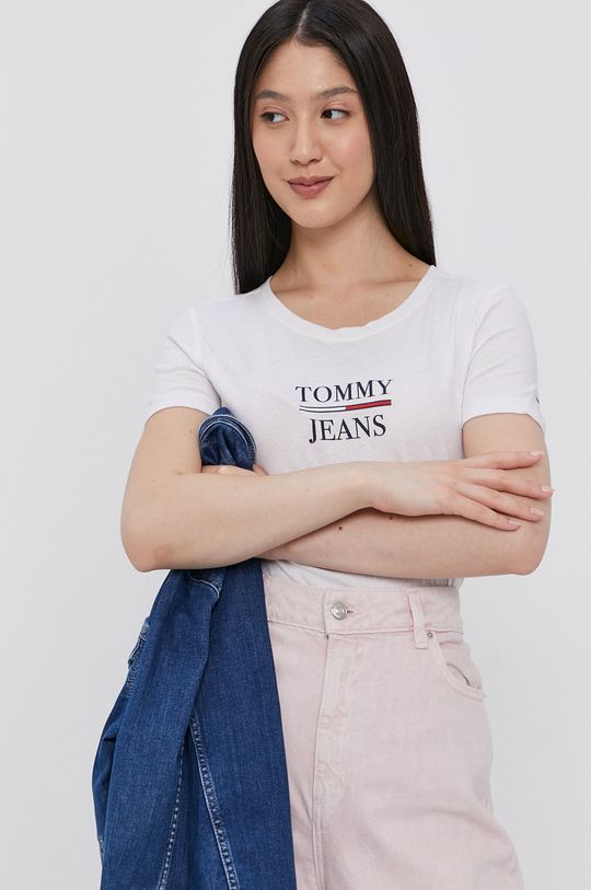 biały Tommy Jeans t-shirt DW0DW10411.4890 Damski