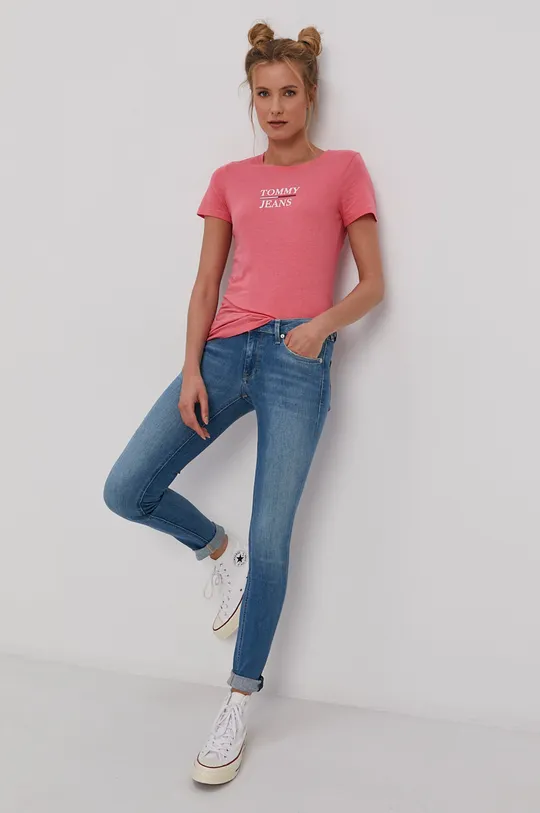 Tommy Jeans t-shirt DW0DW10411.4890 różowy