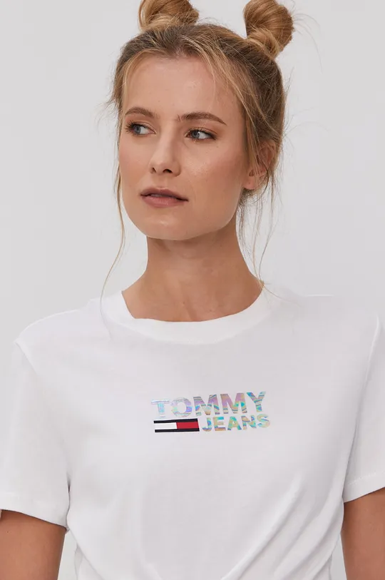biały Tommy Jeans T-shirt DW0DW09326.4890