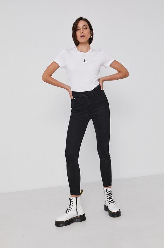 Calvin Klein Jeans T-shirt bawełniany biały