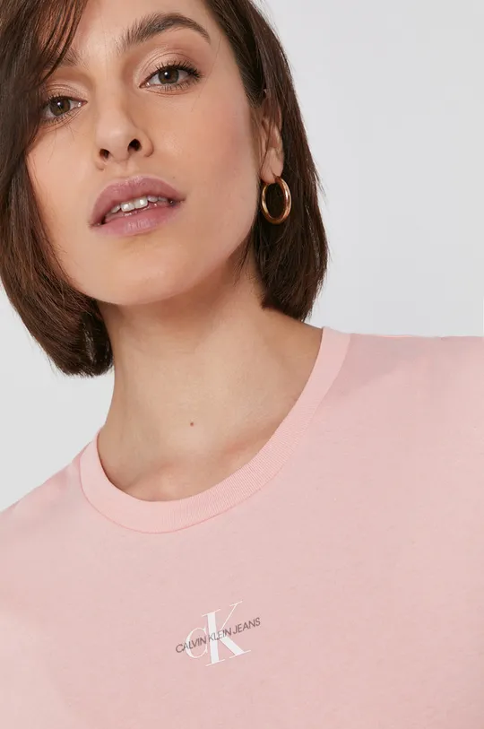 różowy Calvin Klein Jeans T-shirt bawełniany J20J217314.4890