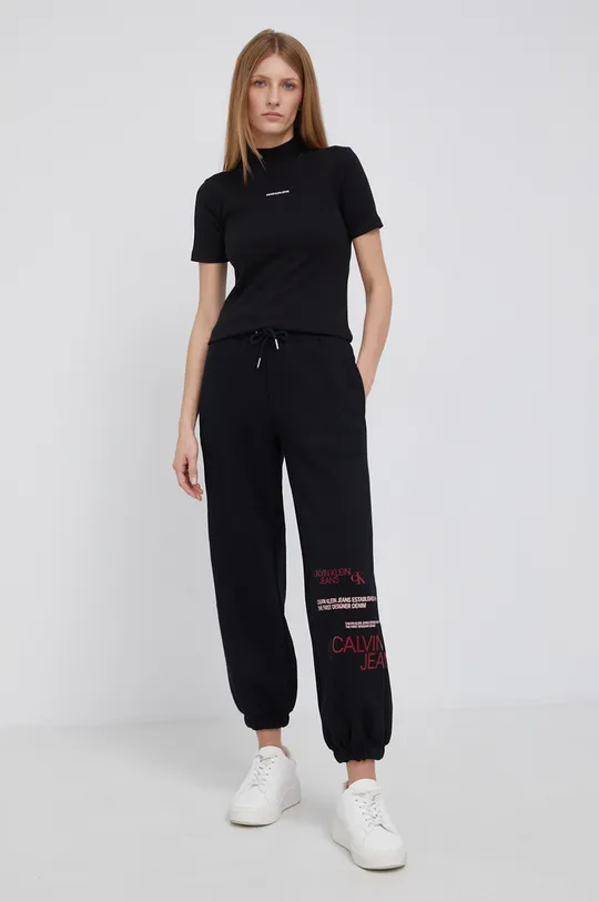 Majica kratkih rukava Calvin Klein Jeans crna