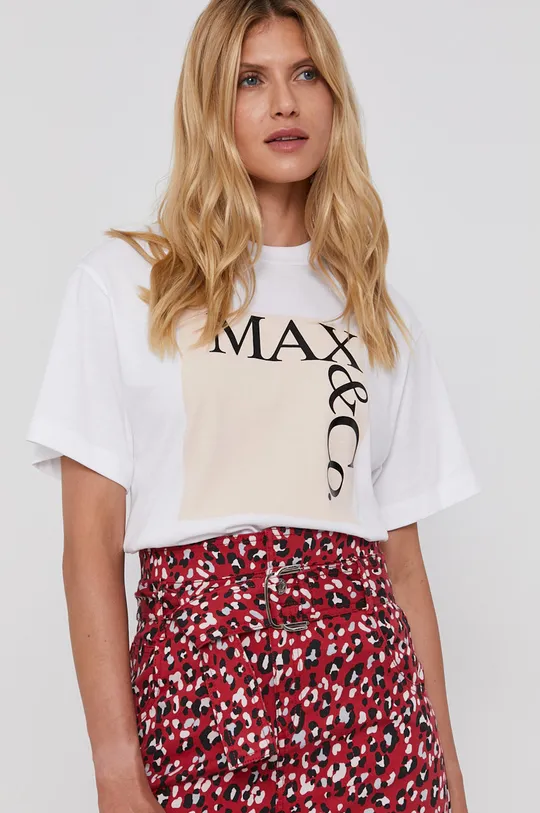biały MAX&Co. - T-shirt bawełniany Damski