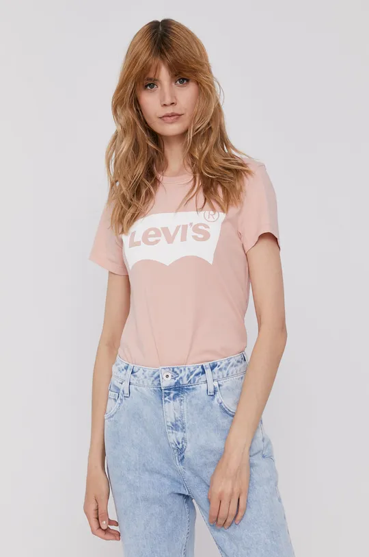 różowy Levi's T-shirt Damski