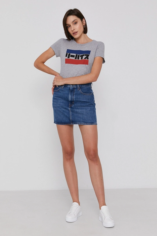 Bombažen t-shirt Levi's siva