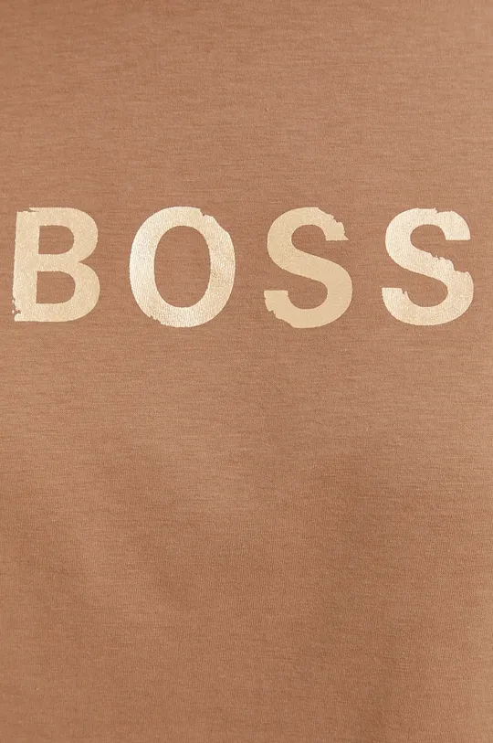 καφέ Βαμβακερό μπλουζάκι Boss