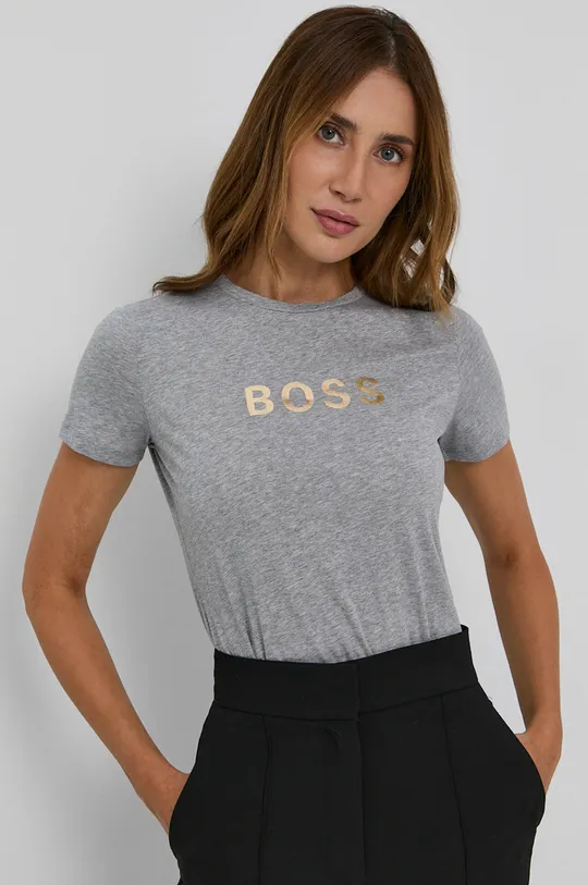 szary Boss T-shirt bawełniany 50461947 Damski