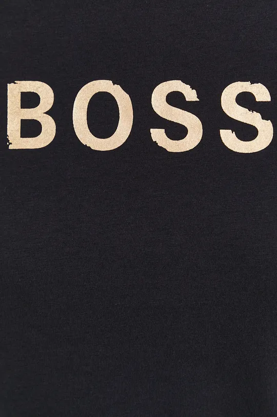 μαύρο Βαμβακερό μπλουζάκι Boss