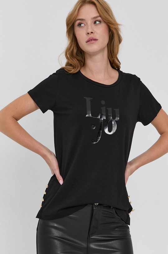 czarny Liu Jo T-shirt TF1249.J5972