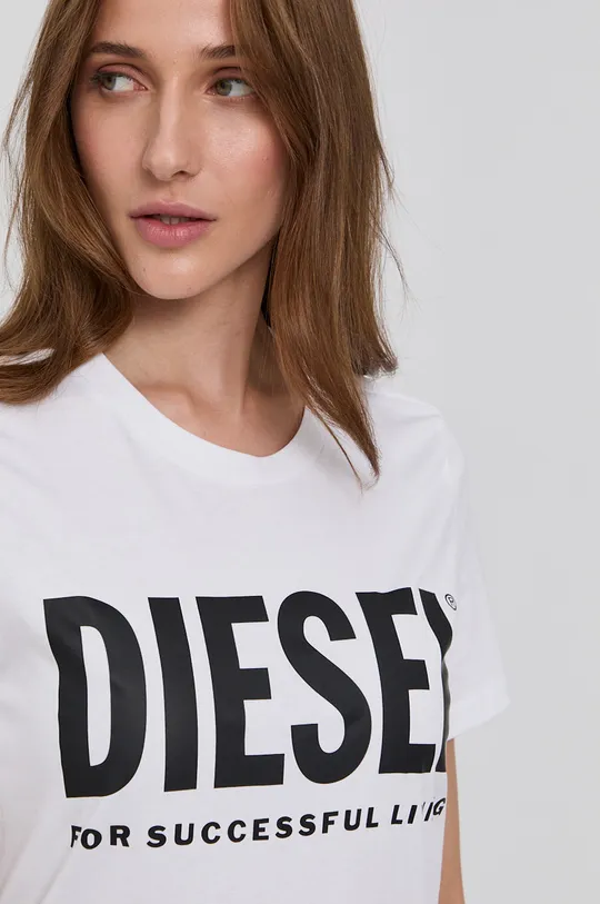 biały Diesel T-shirt bawełniany