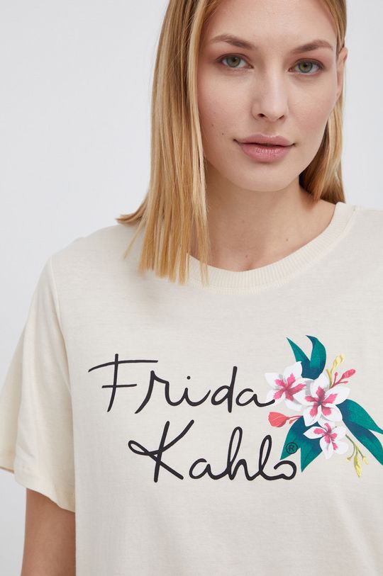krémová Bavlnené tričko JDY Frida Khalo