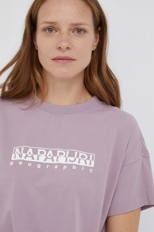 fioletowy Napapijri T-shirt