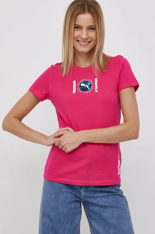 Puma T-shirt bawełniany 531658 różowy