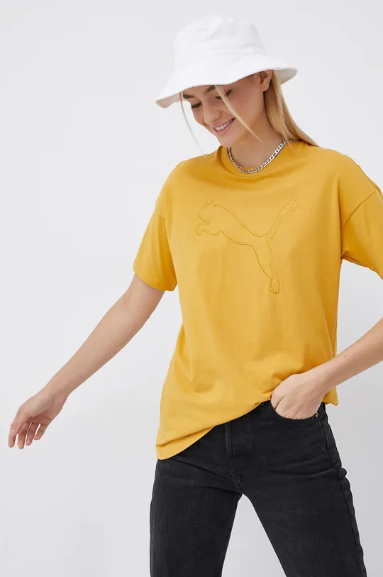 żółty Puma T-shirt bawełniany 589493