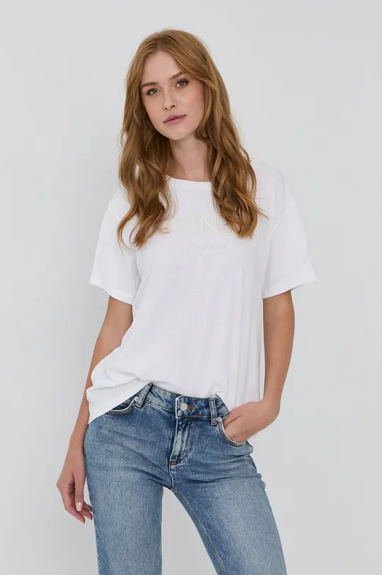 biały Twinset T-shirt bawełniany Damski