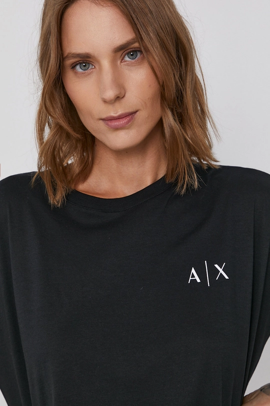 czarny Armani Exchange T-shirt bawełniany 6KYTEB.YJ6QZ