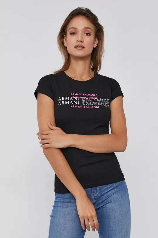 Armani Exchange T-shirt bawełniany 6KYTGY.YJ3RZ czarny