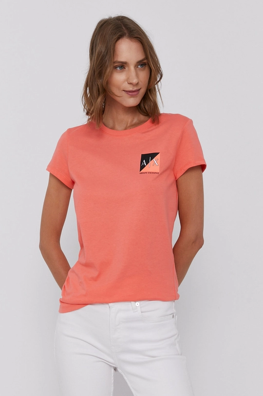 pomarańczowy Armani Exchange T-shirt bawełniany 6KYTAA.YJ8TZ Damski